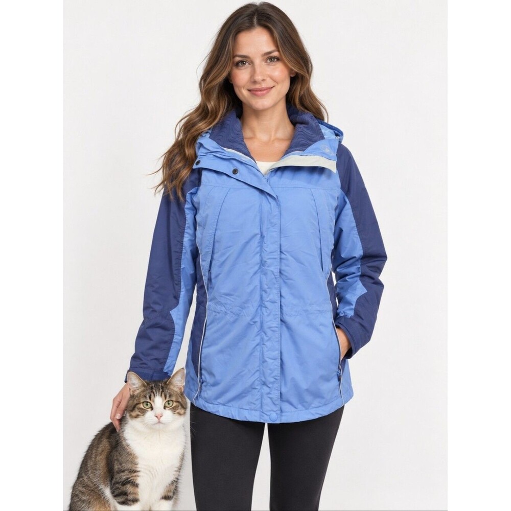 EUC Columbia Sportswear Blue Hoodie Interchange Windbreaker Jacket L athletic